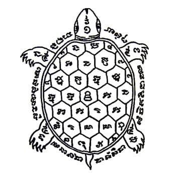 Turtle Sak Yant (Tao), symbol of long life, health and stability